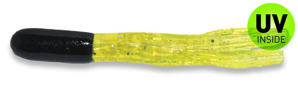 001604033 Crappie Tube 1.5" (ca. 3 cm) Black/Chart Sparkle
