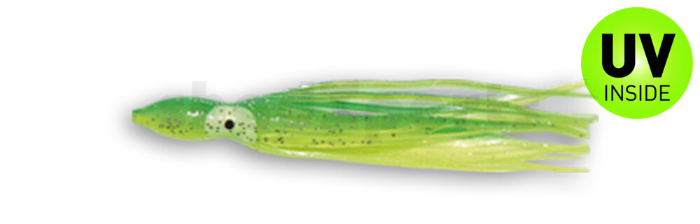 006609013 Octopus 3,5" (ca. 9cm) grün silber Glitter