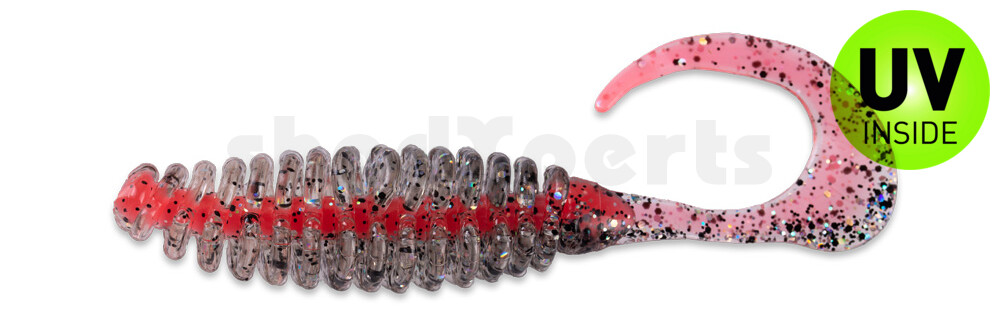 000512B076 Turbotwister 5" (ca. 12,0 cm) rot / klar silber glitter