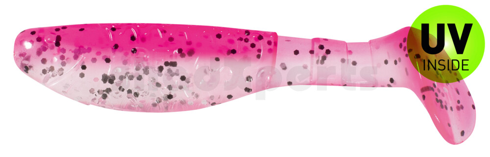 000208B315 Kopyto-Classic 3" (ca. 8,0 cm) klar silber Glitter / hot pink Glitter