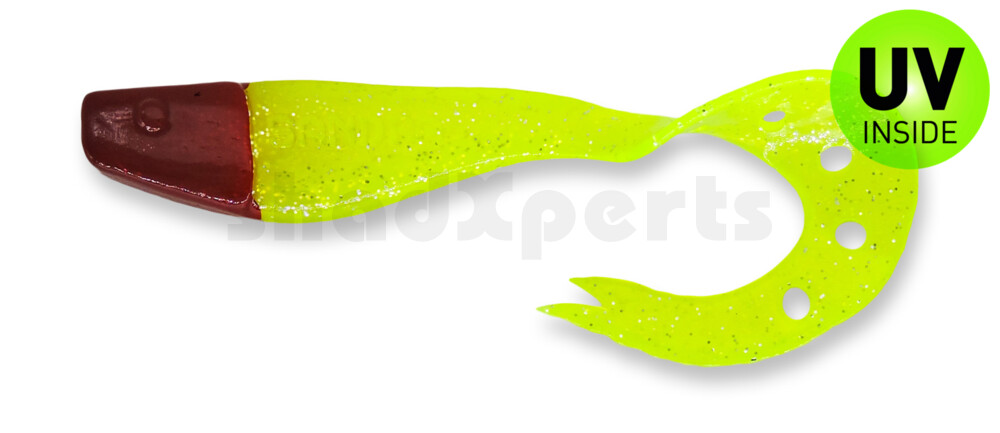 006024066RH Sandra 7" (ca. 18 cm) grün(chartreuse)-Glitter / Red Head