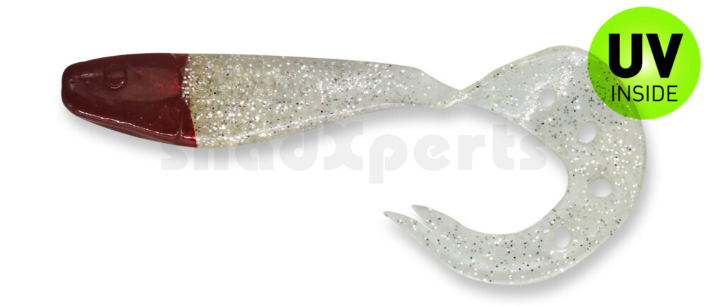 006021064RH Sandra 4,5" ( ca. 12 cm) klar silber-Glitter / Red Head