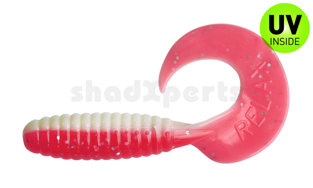 000508B906 Twister 4" laminiert (ca. 8,0 cm) reinweiss / feurrot glitter