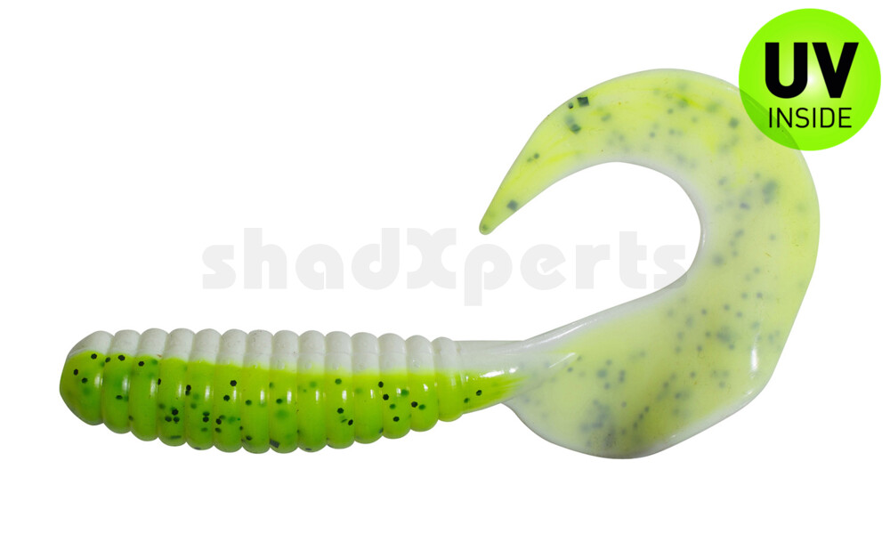000513B045 Xtra Fat Grub 5,5" laminiert (ca. 13,0 cm) reinweiss / Baby Bass