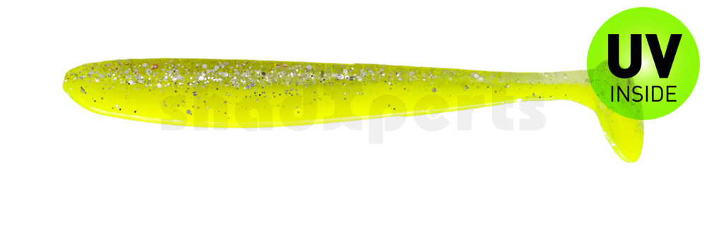 003413B319 Bass Shad 4,5“ (ca. 13 cm) fluogelb / klar silber glitter