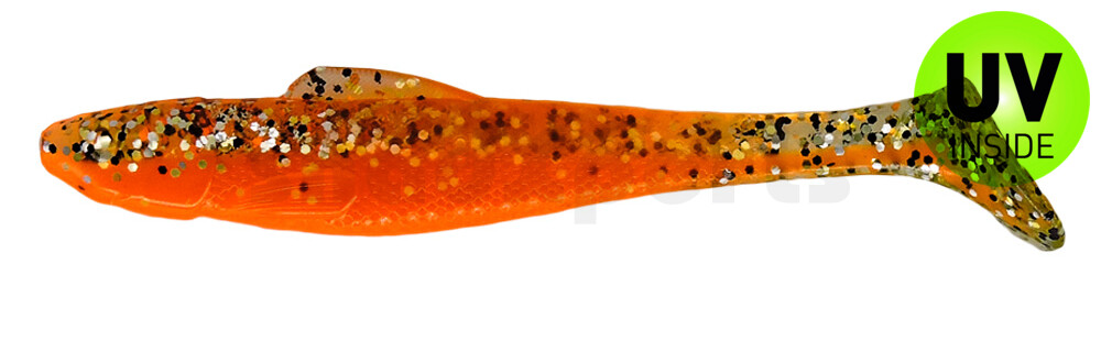 001711B032 Ohio 4" (ca. 11,0 cm) orange / klar gold,schwarz Glitter