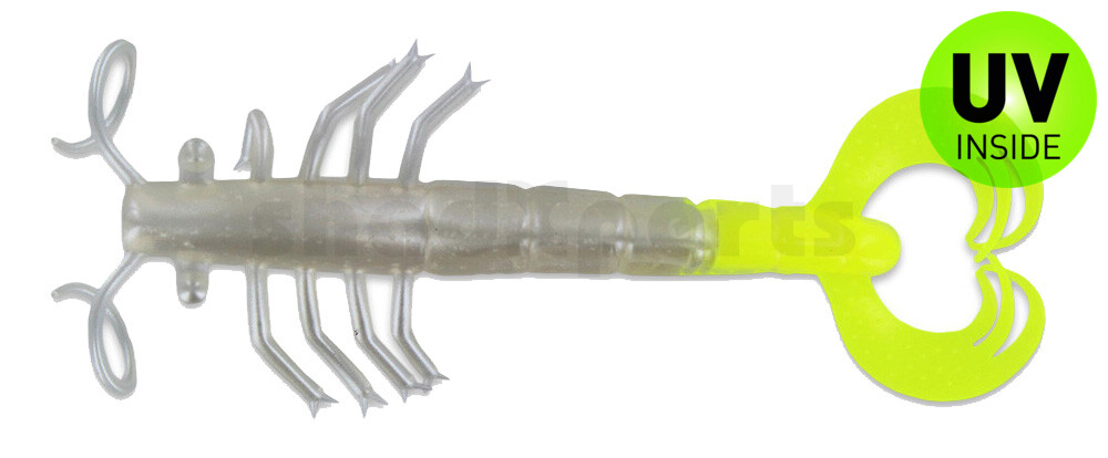 004708006 BBB Shrimp 3" (ca. 8cm) pearl / chartreuse tail