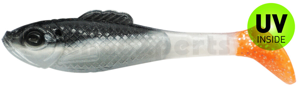 003308B016OT Super Shad 3" (ca. 8 cm) reinweiss / schwarz / Orange Tail