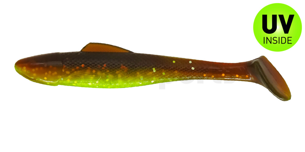 001711B054 Ohio 4" (ca. 11,0 cm) grün (chartreuse)-Glitter / motoroil Glitter