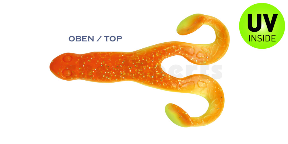 000305B033 Turbofrog 2" (ca.5,0 cm) fluogelb  / orange-silber Glitter