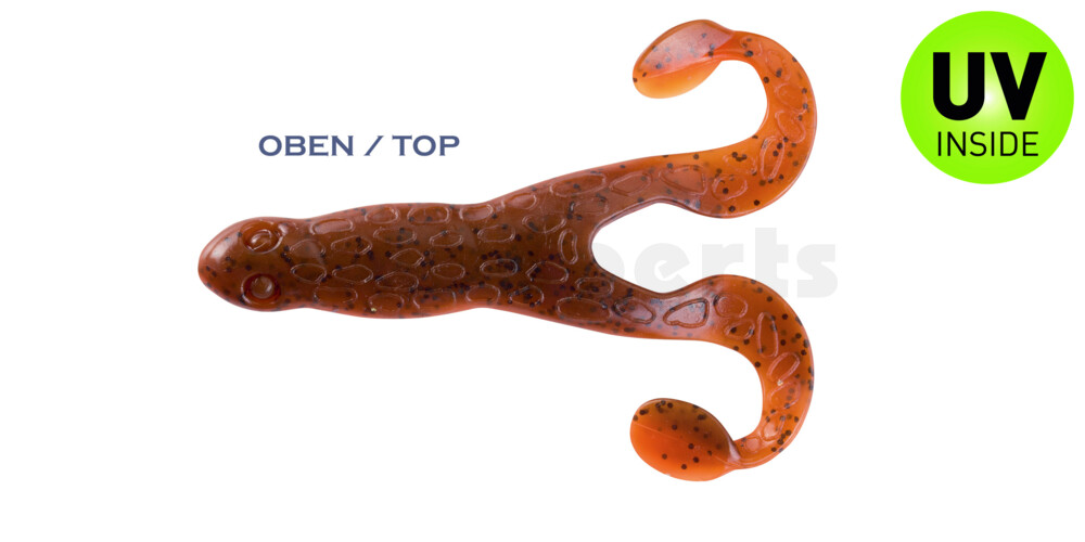 000312B068 Turbofrog 4" (ca.12,0 cm) orange-Glitter / olivebraun-Glitter