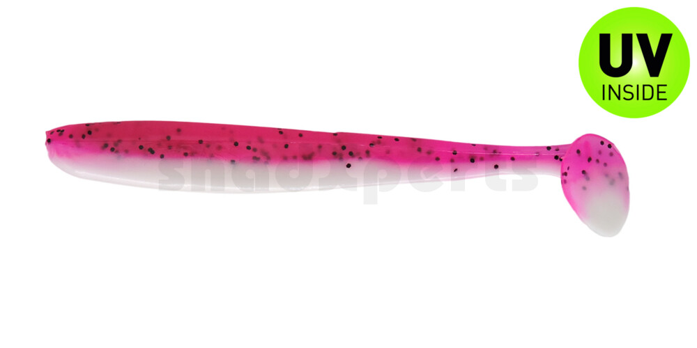 003413B320 Bass Shad 4,5“ (ca. 13 cm) reinweiss / hot pink Glitter