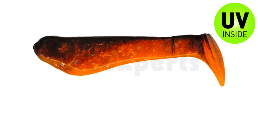 000235122 Kopyto-Classic 1" (ca. 3,5 cm) klar fluoorange-Glitter / schwarz