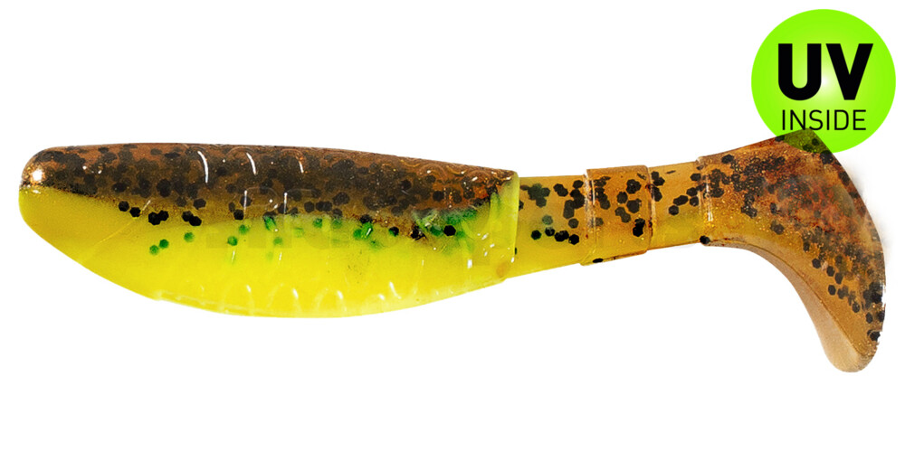 000208B110 Kopyto-Classic 3" (ca. 8,0 cm) fluogelb  / olivebraun-Glitter