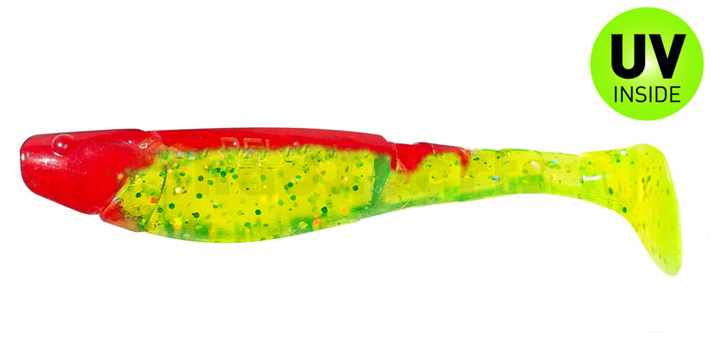 000211068 Kopyto-Classic 4" (ca. 11,0 cm) grün(chartreuse)-Glitter / rot