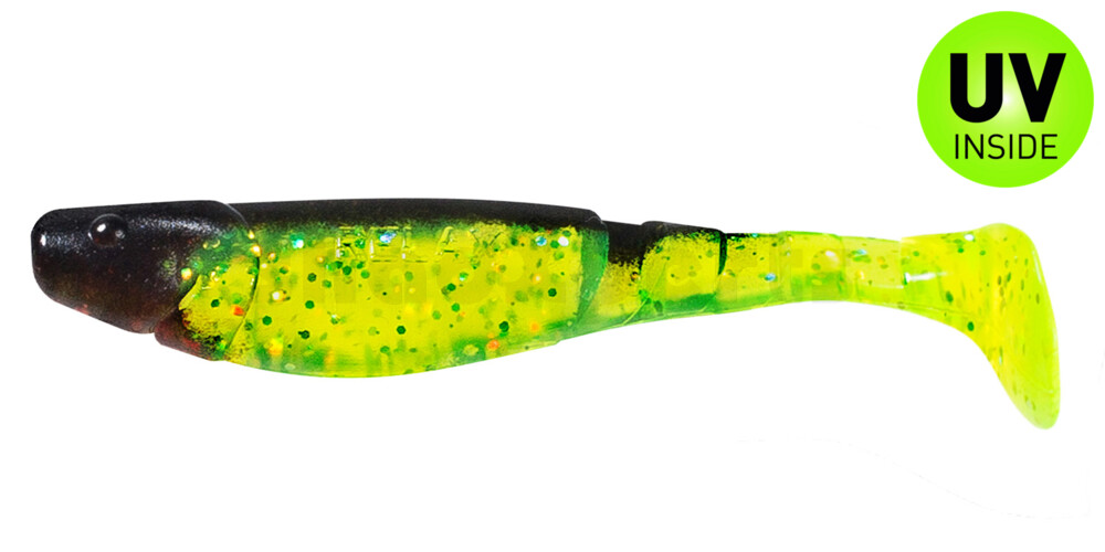 000211067 Kopyto-Classic 4" (ca. 11,0 cm) grün(chartreuse)-Glitter / schwarz