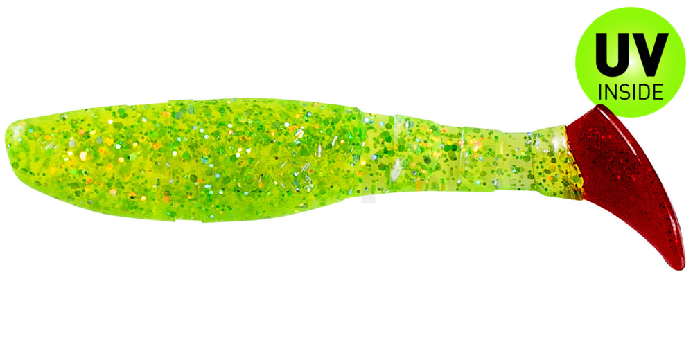 000208066RT Kopyto-Classic 3" (ca. 8,0 cm) grün(chartreuse)-glitter / red tail