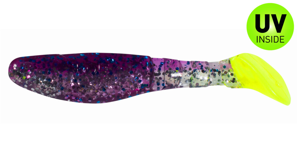 000208B314FT Kopyto-Classic 3" (ca. 8,0 cm) klar silber glitter / violett electric blue glitter fire tail