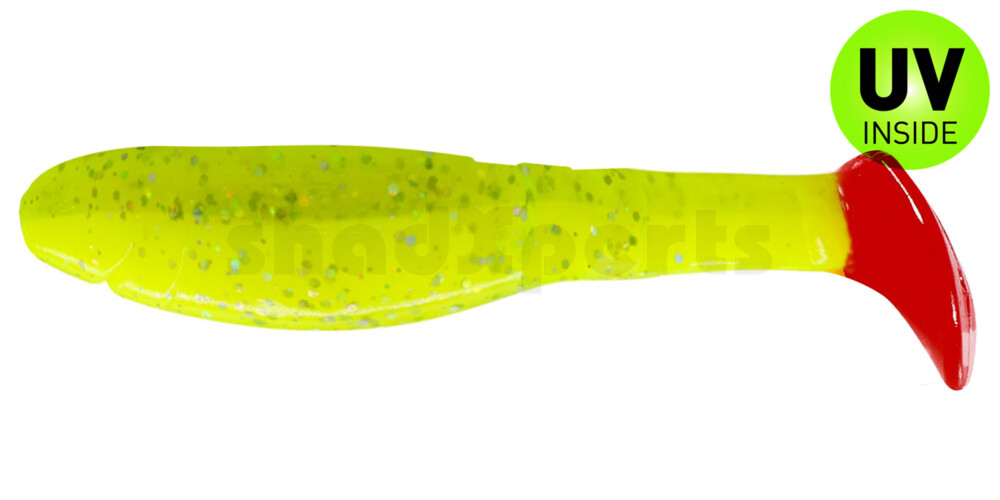 000208B034RT Kopyto-Classic 3" (ca. 8,0 cm) fluogelb  / fluogrün-Glitter / red tail