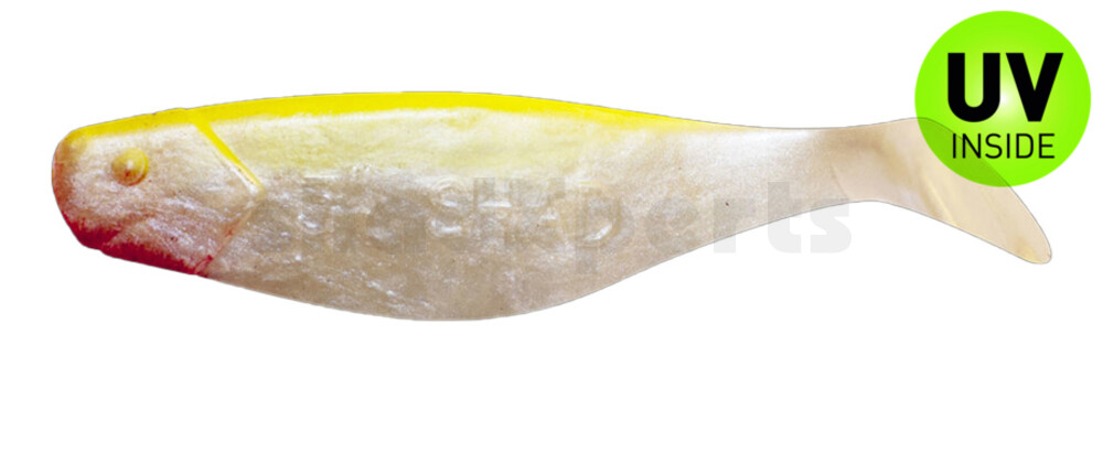 000408012 Shad 3" (ca. 8,0 cm) perlweiss / fluogelb
