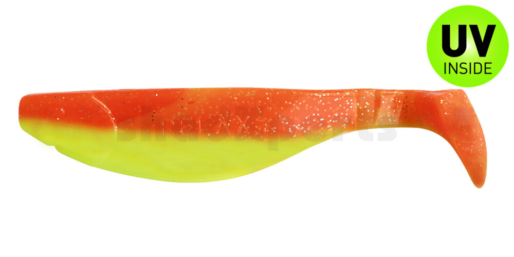 000212B033 Kopyto-River 4" (ca. 11,0 cm) fluogelb  / orange-silber Glitter