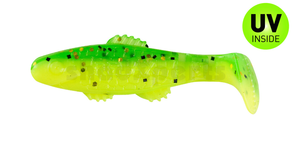 001005B002 Killer Shad 2" (ca. 5,0 cm) fluogelb  / grün-Glitter