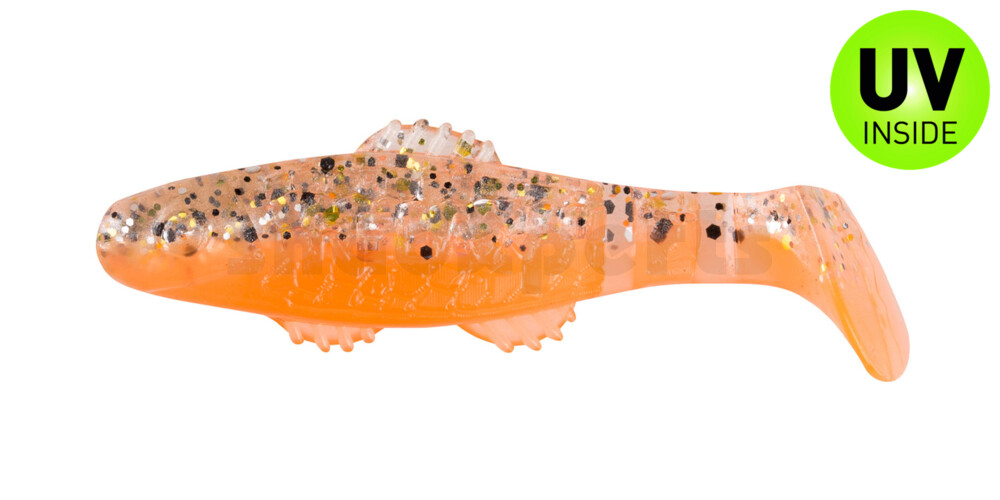 001005B032 Killer Shad 2" (ca. 5,0 cm) orange / klar gold,schwarz Glitter