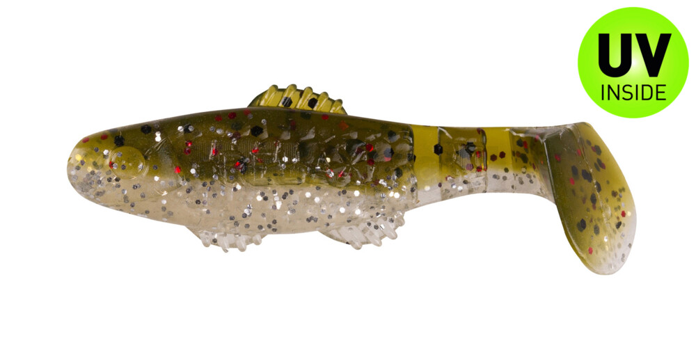 001005B310 Killer Shad 2" (ca. 5,0 cm) selbstleuchtend Glitter / Kaulbarsch