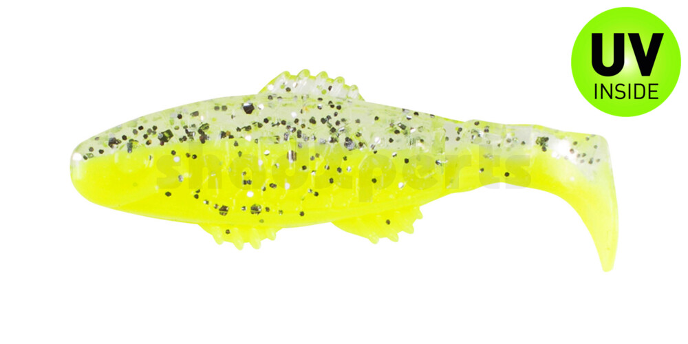 001005B319 Killer Shad 2" (ca. 5,0 cm) fluogelb / klar silber glitter