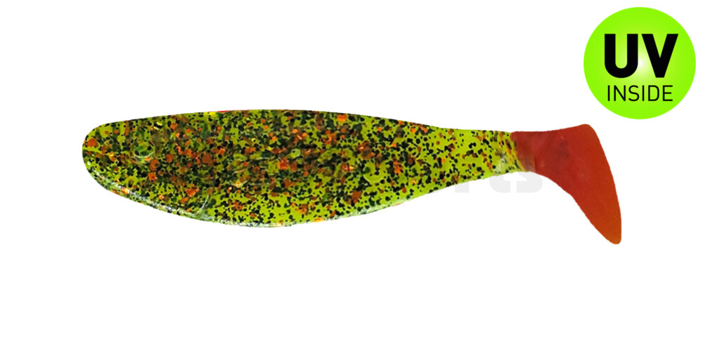 000304302RT Jankes 2" (ca. 4,5 cm) watermelon-glitter / red tail