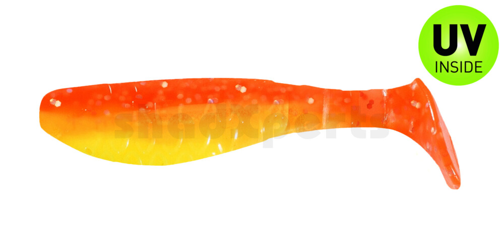 000207B033 Kopyto-Classic 2,5" (ca.7,0 cm) fluogelb  / orange-silber Glitter