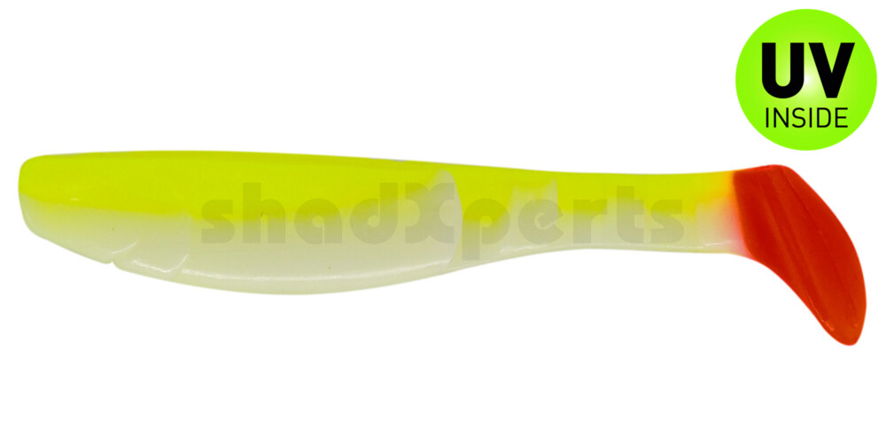 000211B005RT Kopyto-Classic 4" (ca. 11,0 cm) reinweiss / fluogelb / red tail