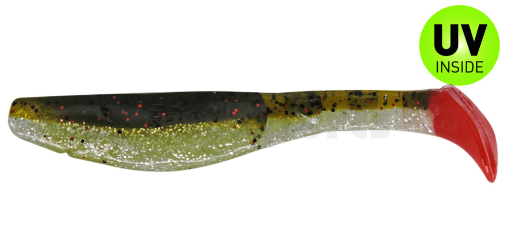 000211B310RT Kopyto-Classic 4" (ca. 11,0 cm) selbstleuchtend Glitter / Kaulbarsch / red tai