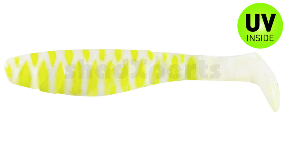 000211005A Kopyto-Classic 4" (ca. 11,0 cm) reinweiss / fluogelb gestreift