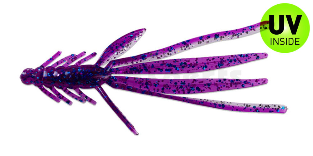 003914B314 Nymph 5" (ca. 14,0 cm) klar silber Glitter / violett-electric blue Glitter