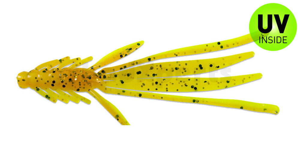 003914B110 Nymph 5" (ca. 14,0 cm) fluogelb  / olivebraun-Glitter