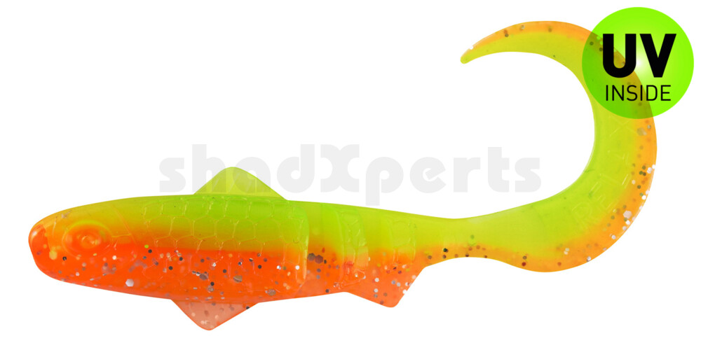 000908B141 Super Banjo 3" (ca. 7,5 cm) orange-Glitter / fluogrün-Glitter