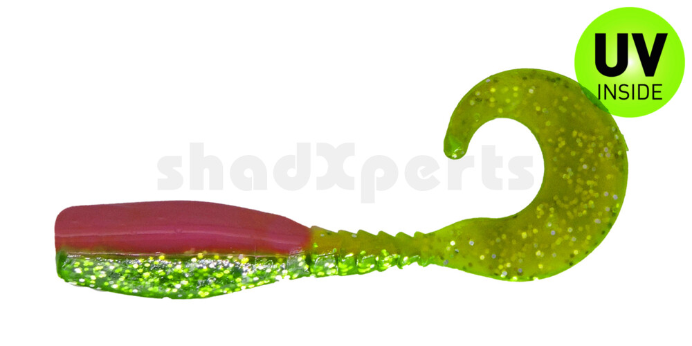 004405010 Curly Tail Crappie Minnow 2"  (ca. 5 cm) Electric Chicken