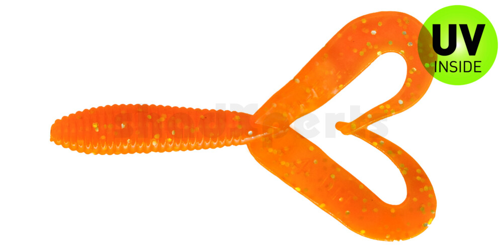 000607DT-026 Twister 3" Doubletail regulär (ca. 9,0 cm) orange glitter