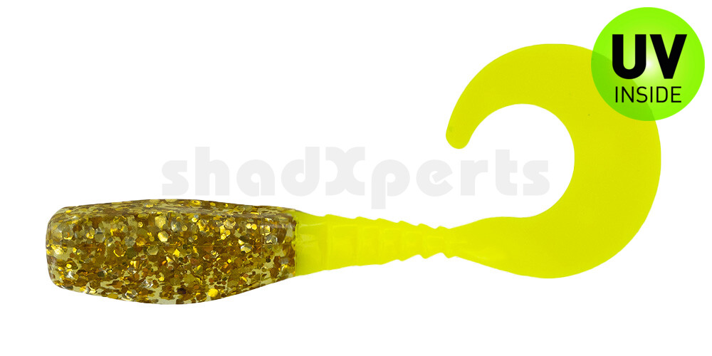 004405025 Curly Tail Crappie Minnow 2"  (ca. 5 cm) im Zip Bag gold digger