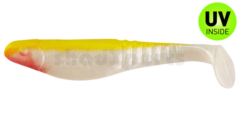 000812012 Shark 4" (ca. 11,0 cm) perlweiss / fluogelb