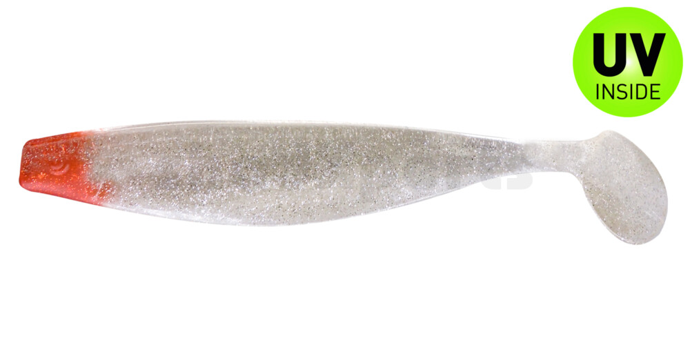 000418064RH Xtra-Soft 7" (ca. 18,0 cm) klar silber-Glitter / Red Head