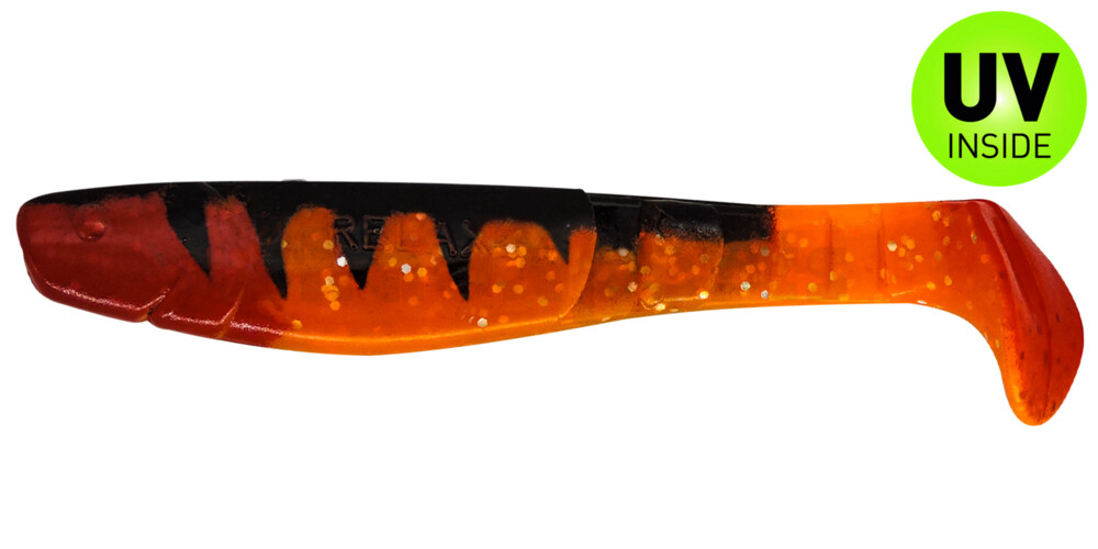 000211-122Z Kopyto-Classic 4" (ca. 11,0 cm) fluoorange Glitter / Zander / red tail