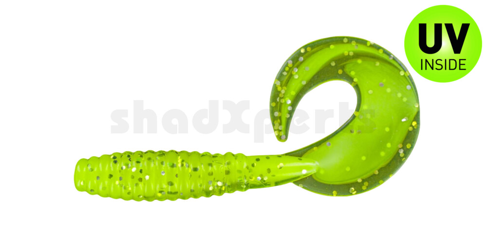 000508B034 Twister 4" laminiert (ca. 8,0 cm) fluogelb  / fluogrün-glitter