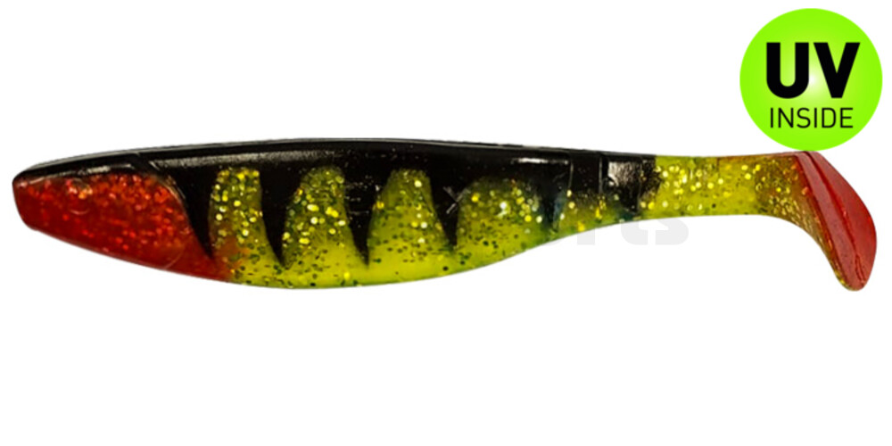 000216-066Z Kopyto-River 6" (ca. 16,0 cm) grün (chartreuse) - glitter / Zander