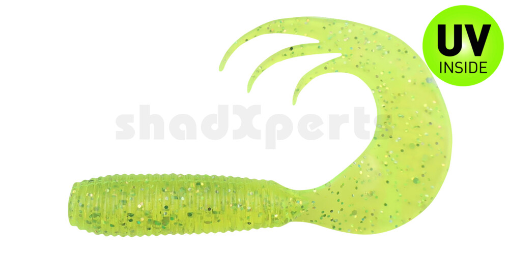 000607TT-018 Twister 3" Tri-Tail regulär (ca. 7,0 cm) grün(chartreuse) Glitter