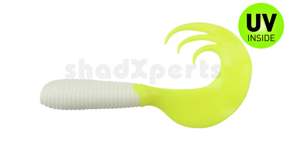000607TT-125 Twister 3" Tri-Tail regulär (ca. 7,0 cm) reinweiß / Fire Tail