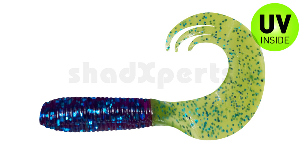000607TT-274 Twister 3" Tri-Tail regulär (ca. 7,0 cm) violett transparent Gl./Fire Tail