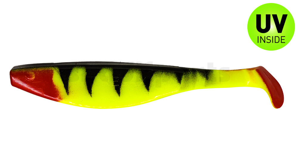 000216-055Z Kopyto-River 6" (ca. 16,0 cm) fluogelb / Zander / red tail