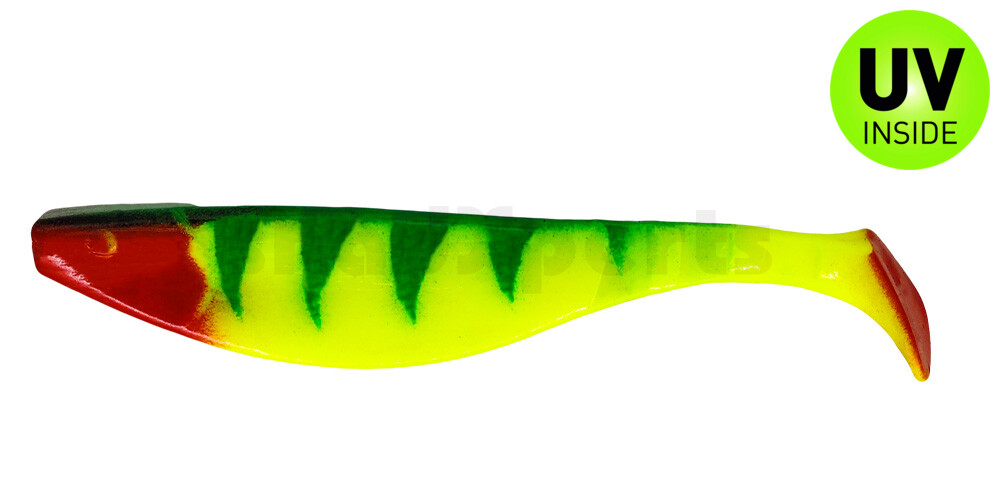 000216-059Z Kopyto-River 6" (ca. 16,0 cm) fluogelb / Zander blau / red tail